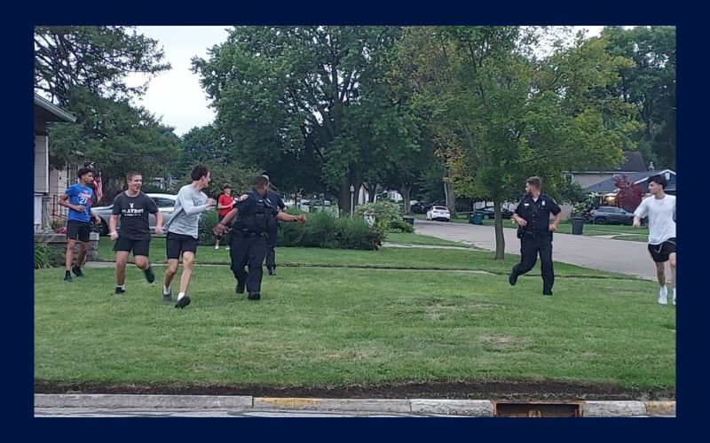 Officers trade patrol for a pickup game