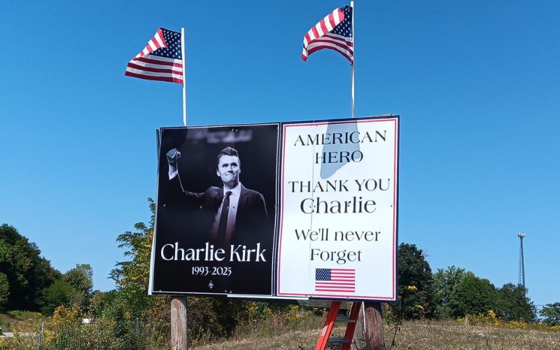Logan County Patriots honor Kirk with roadside tribute