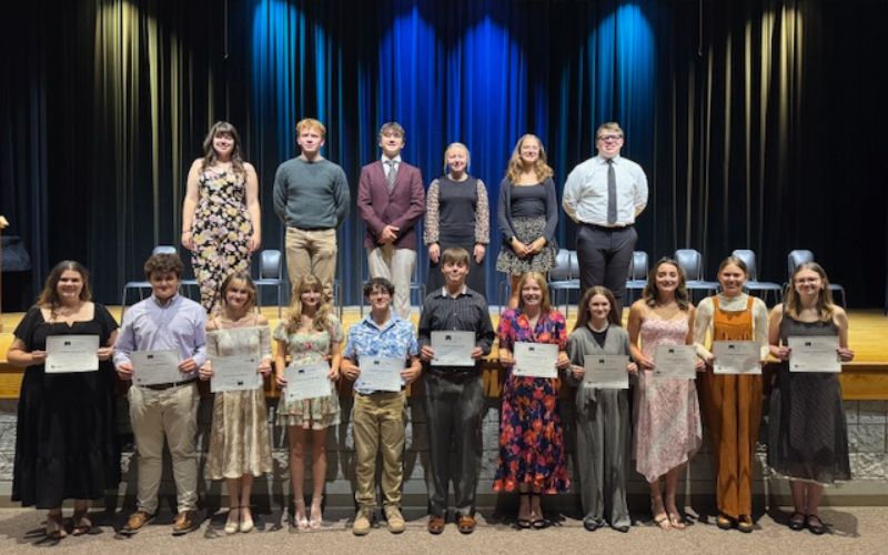 Benjamin Logan inducts members into Tri-M Music Honor Society