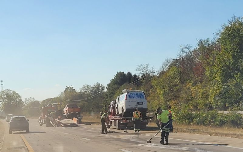 Three-vehicle crash on U.S. 33 sends two to hospital