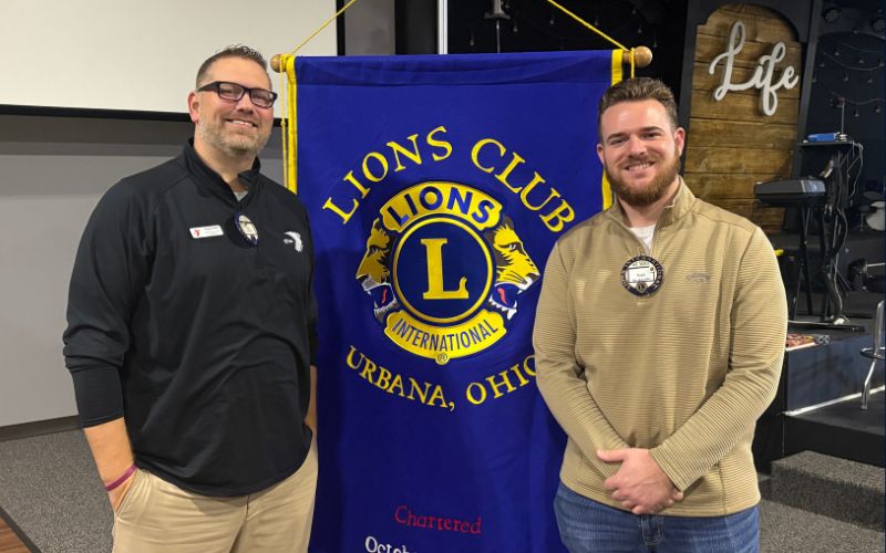 Champaign YMCA Director Greg Hower speaks at Urbana Lions Club meeting